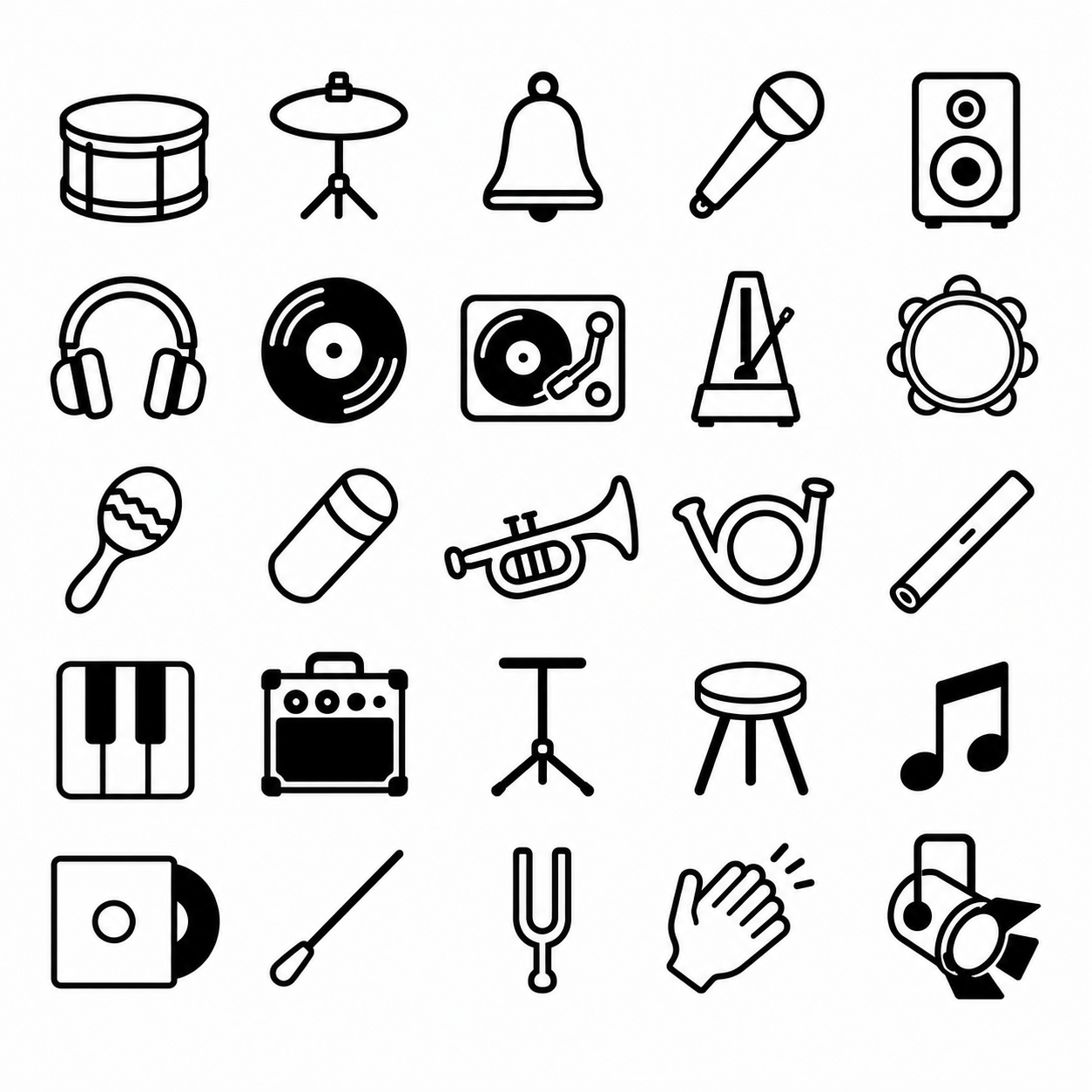 Consecutive black-and-white styleboard 03 music